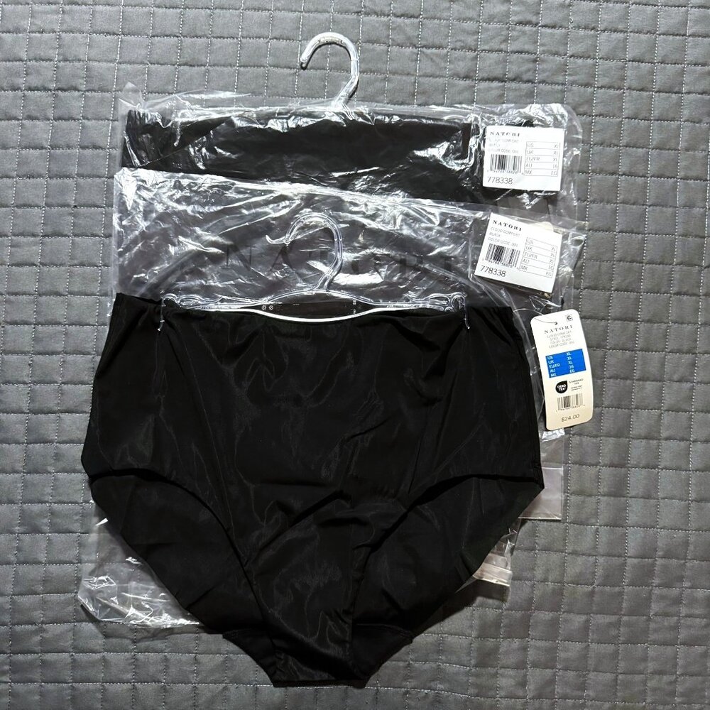 NATORI Set of 2 Cloud Comfort Smoothing Brief Black size XL NWT